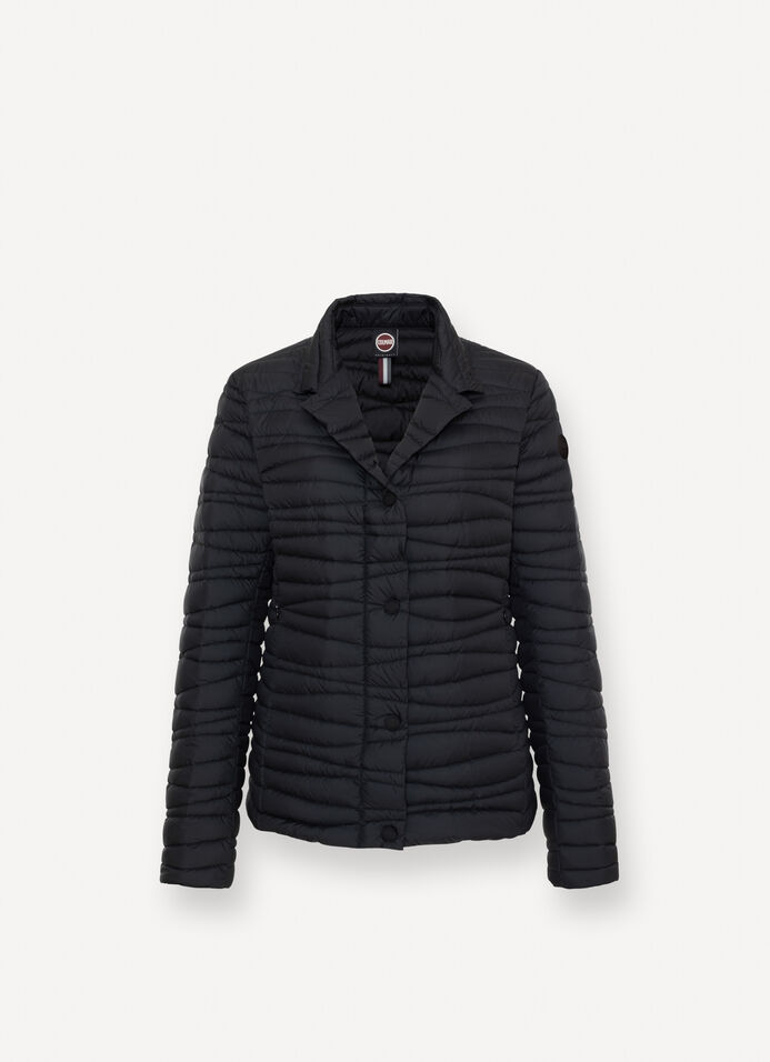 Down-padded blazer with wavy quilting image number 4