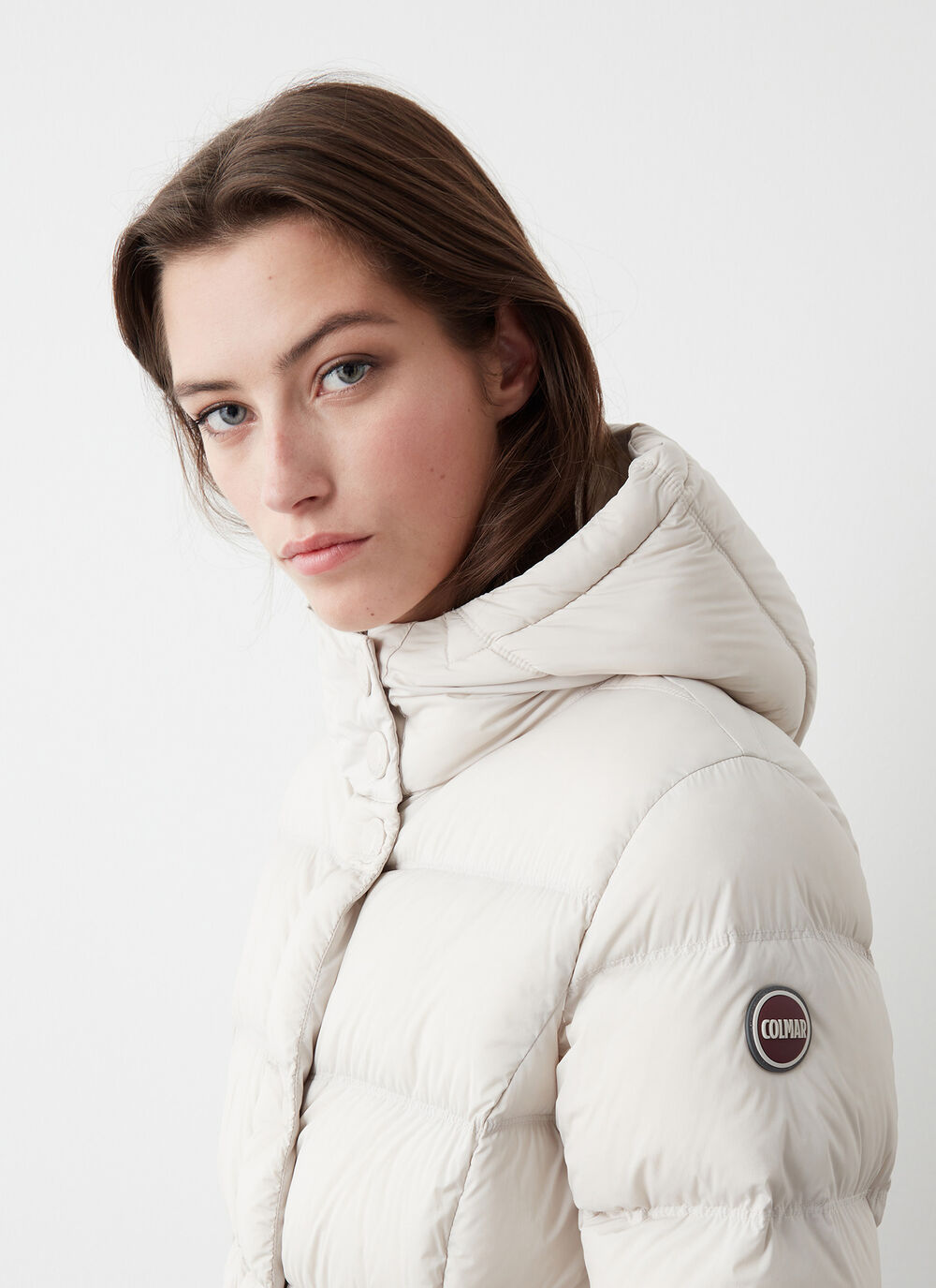 Super-matte stretch down jacket with belt image number 1