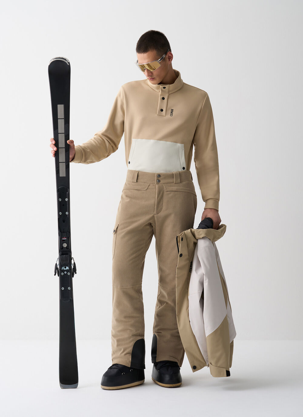 Padded corduroy ski pants image number 0