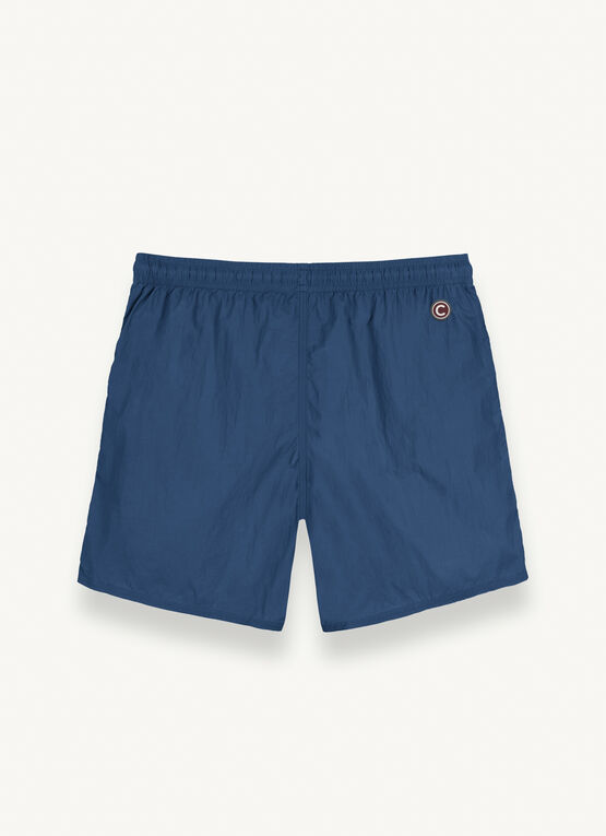 Solid-colour taslan swim shorts