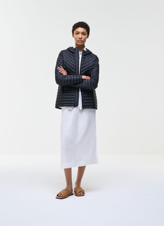 Long lightweight down jacket