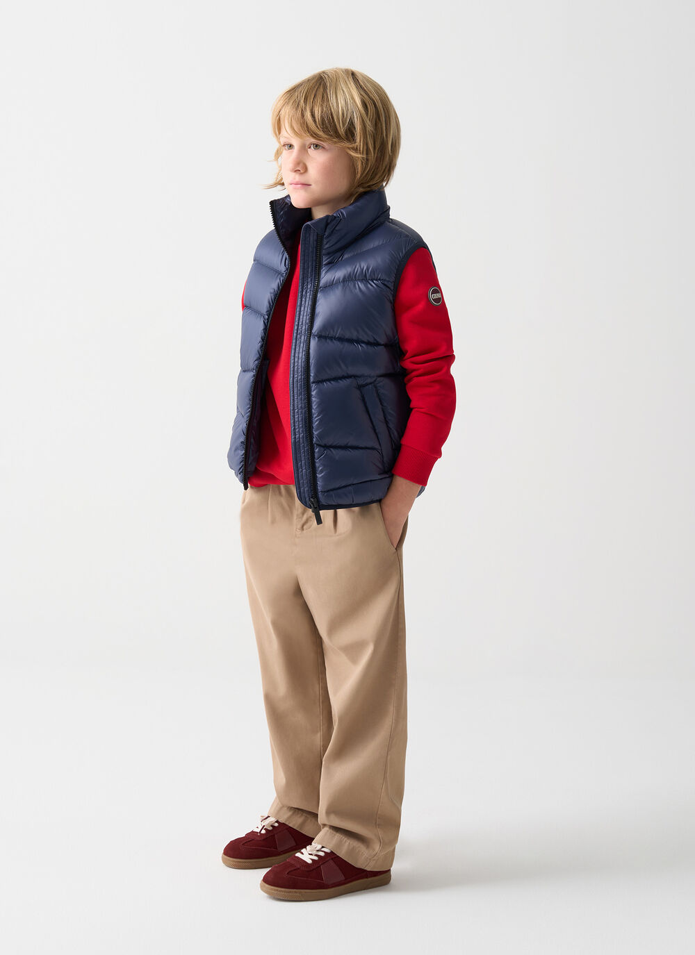 Wave pattern down gilet  image number 0