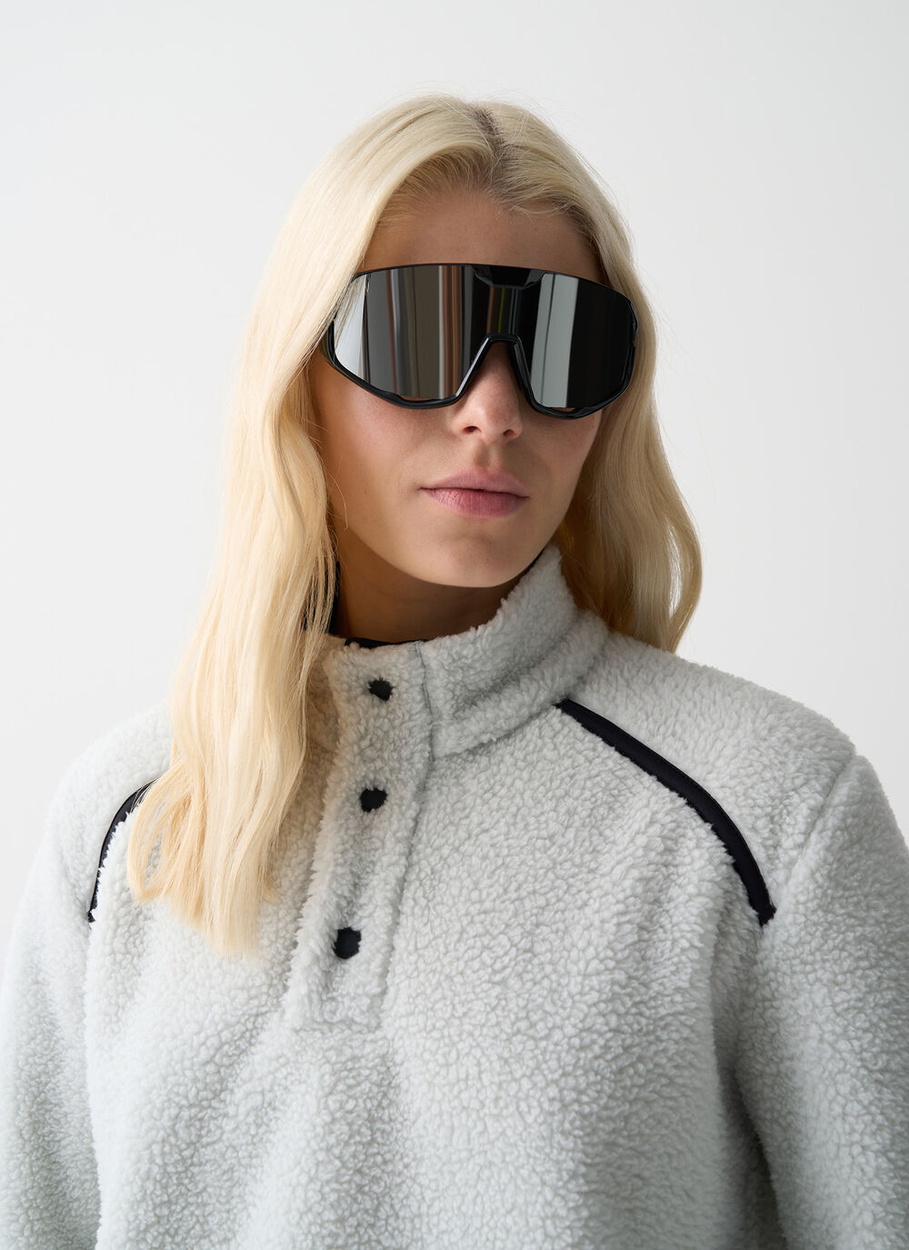 Teddy-effect cropped ski fleece  image number 2