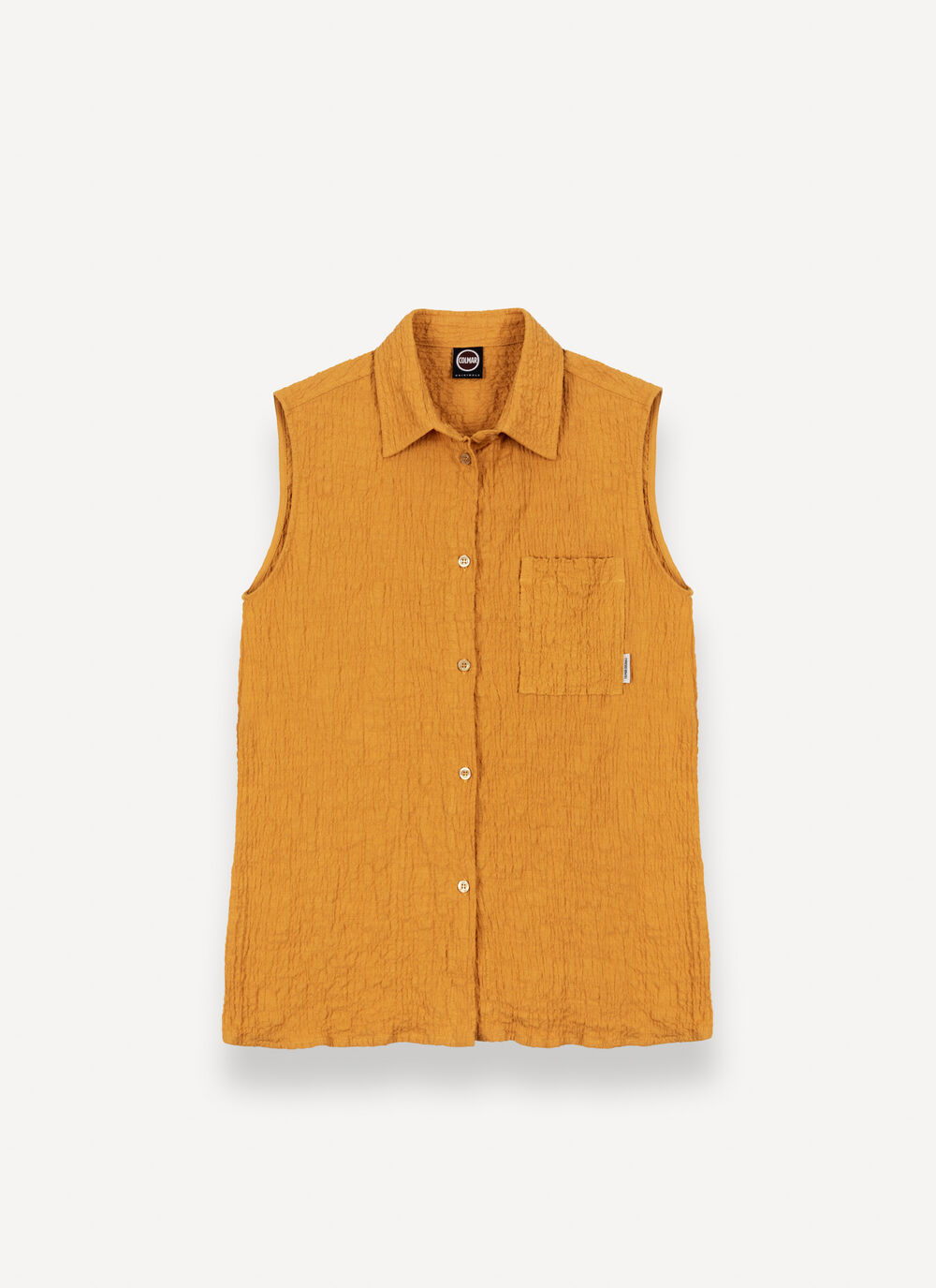 Sleeveless shirt in crinkled fabric image number 4