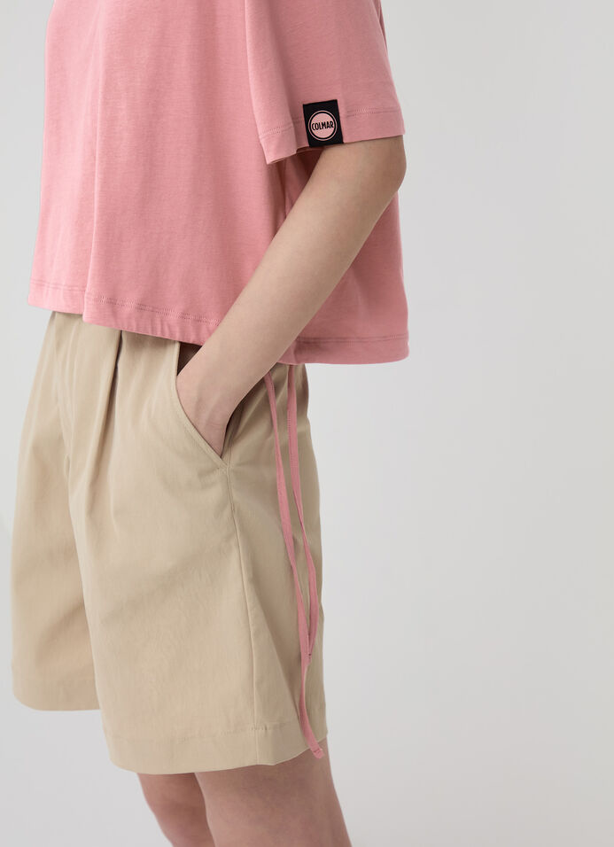 Cropped T-shirt with drawstring image number 2