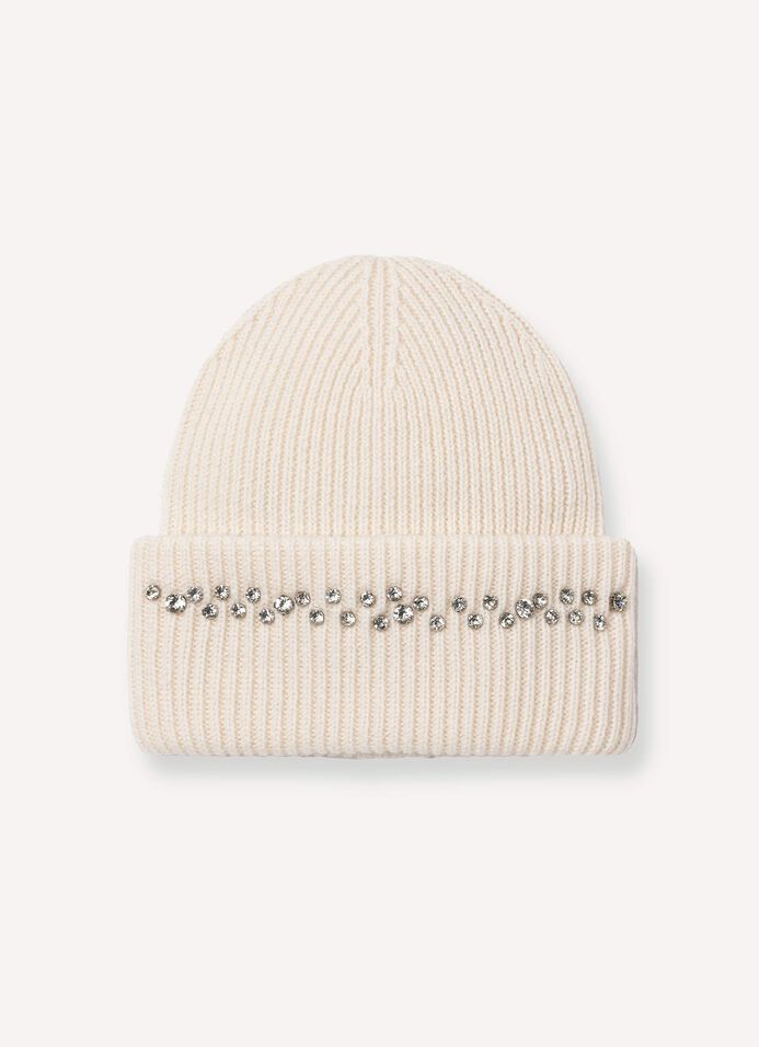 Women's virgin wool hat with rhinestones image number 1