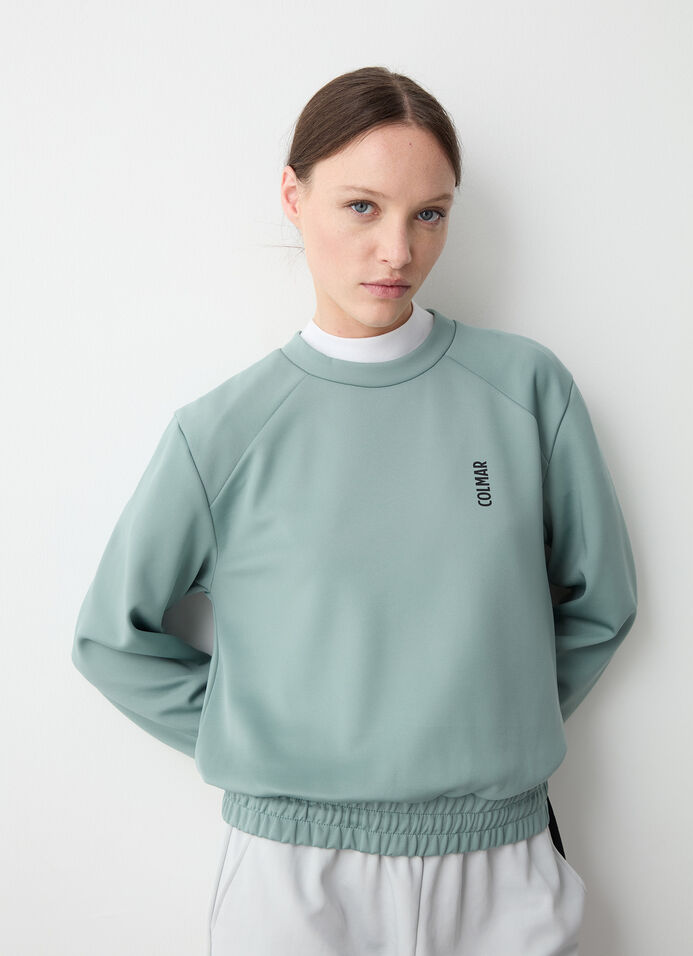 Stretch crew-neck sweatshirt image number 1