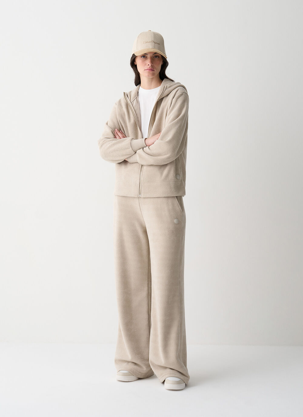 Sweat-shirt &agrave; capuche en bouclette  image number 0