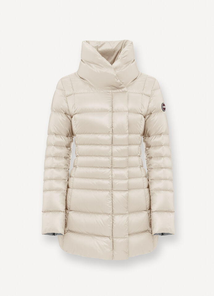 Fitted down jacket with zip and buttons image number 4