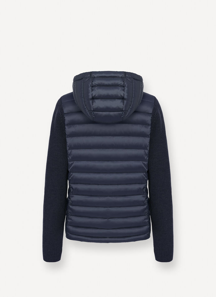 Hooded jacket with knit sleeves image number 5