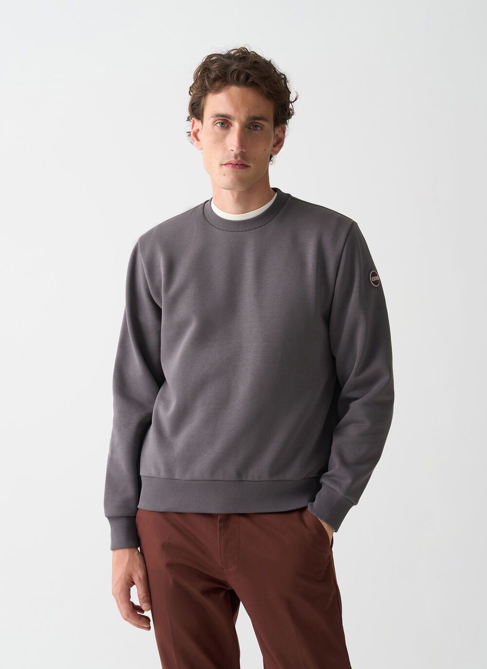 Cotton crew-neck sweatshirt image number 1