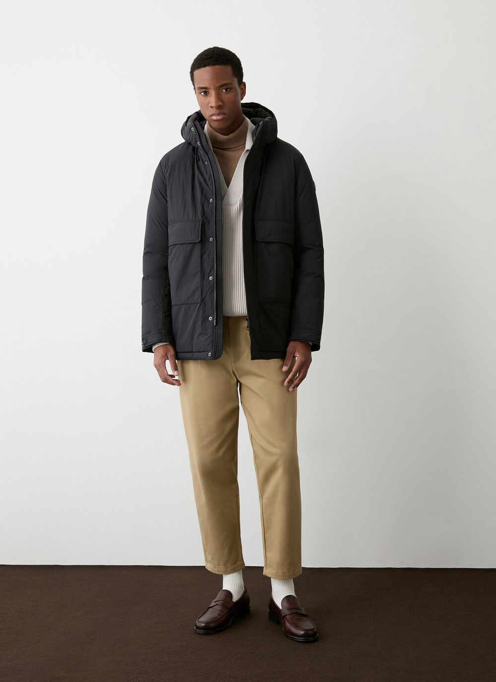 Crinkle-effect padded jacket  image number 1