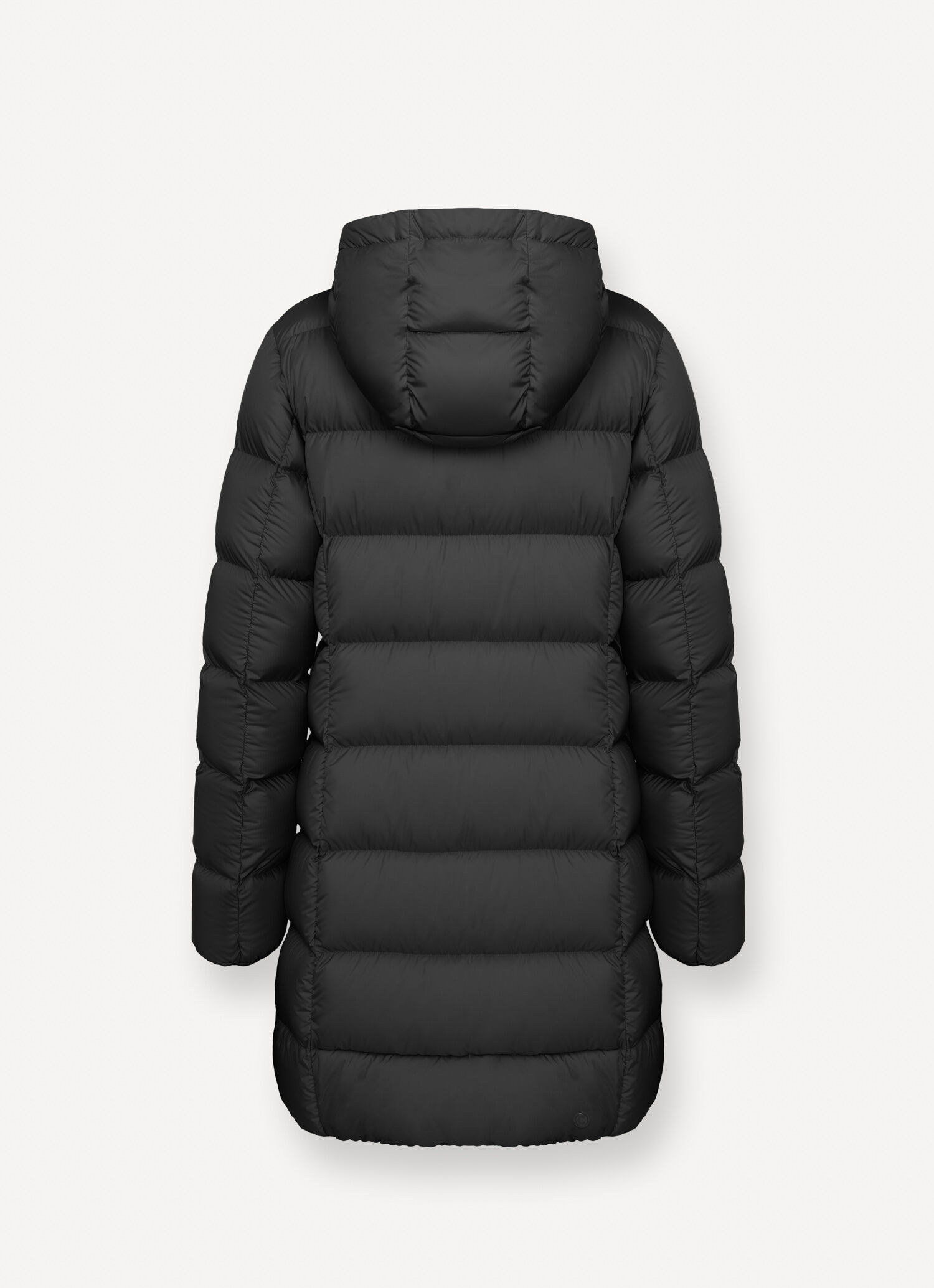 HOODED LIGHT DOWN ブラック M Long matte down jacket with hood - BLACK | Colmar