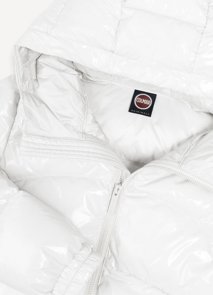 Glossy hooded down jacket image number 5