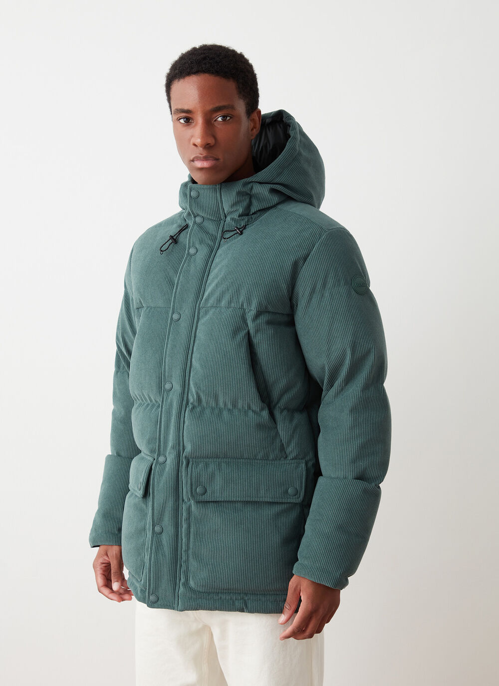 Waterproof corduroy down jacket image number 0