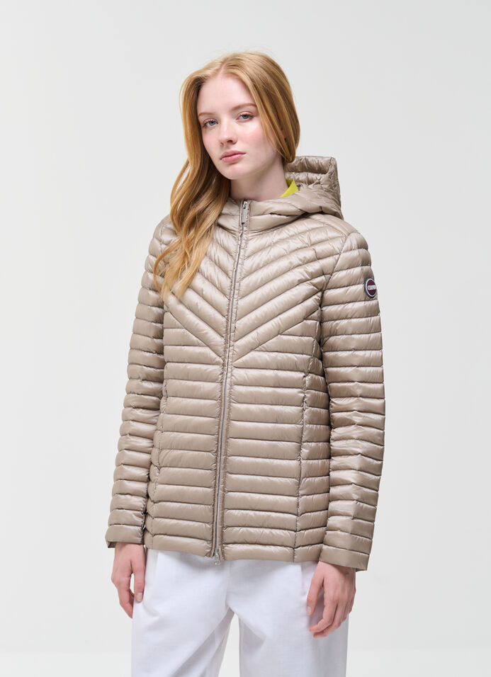 Long lightweight down jacket