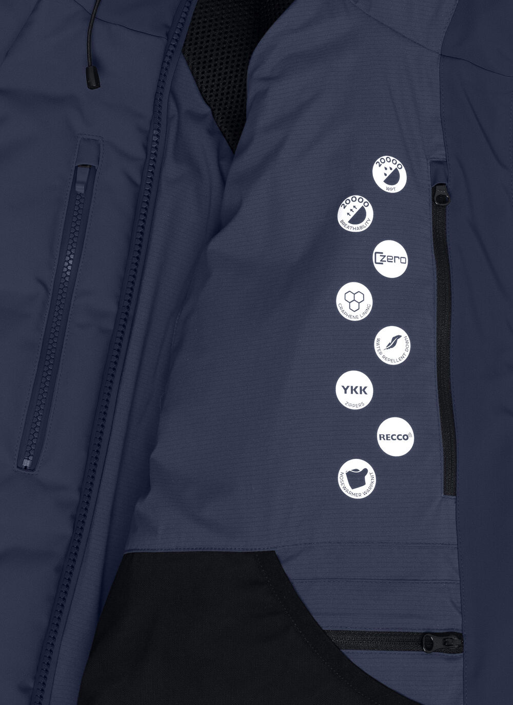 Frost padded ski jacket with seamless neck warmer image number 7