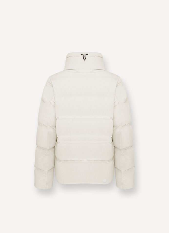 Stretch velvet down jacket image number 5