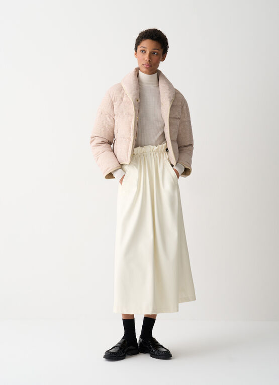 Cropped down jacket with bouclé effect