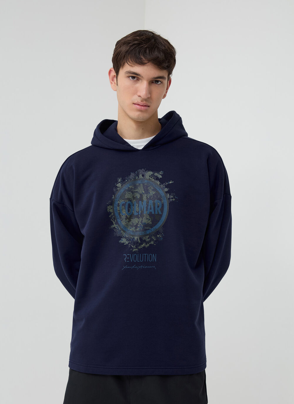 Hooded sweatshirt with camouflage logo image number 0