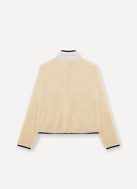 Sherpa-style knit sweatshirt