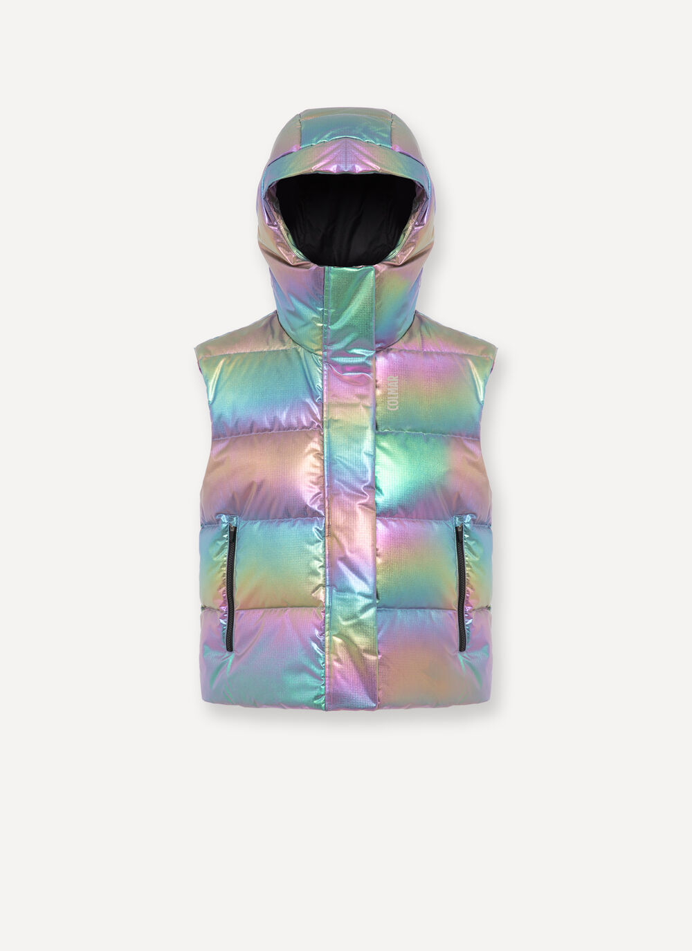 Iridescent puffy gilet image number 4