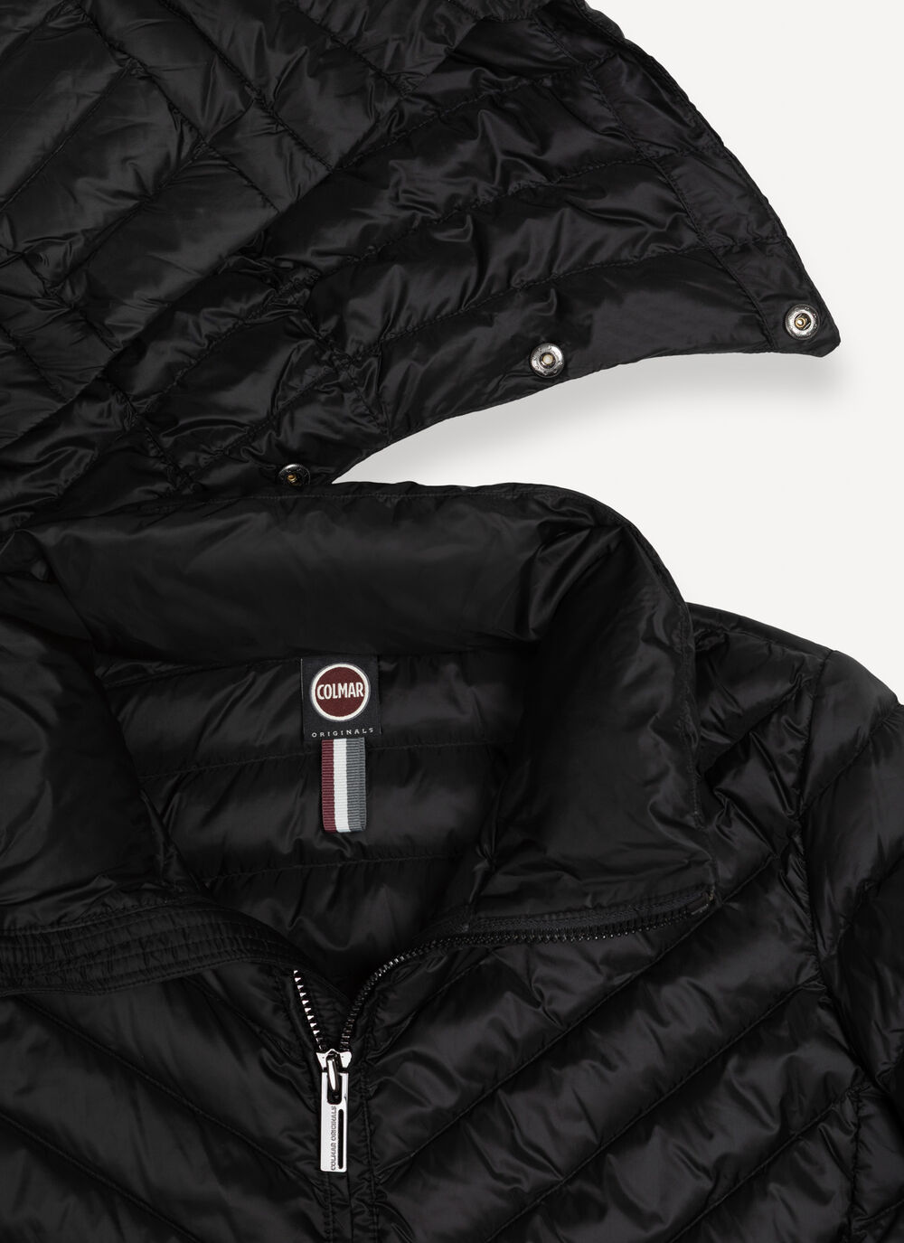 Long lightweight down jacket with hood image number 6