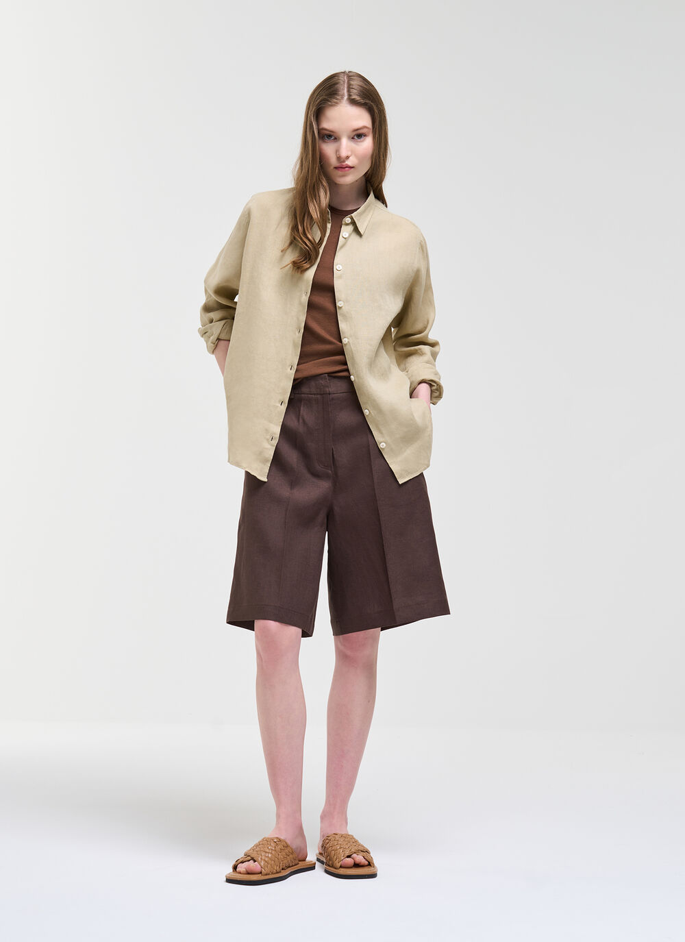 Linen Bermuda Shorts image number 0