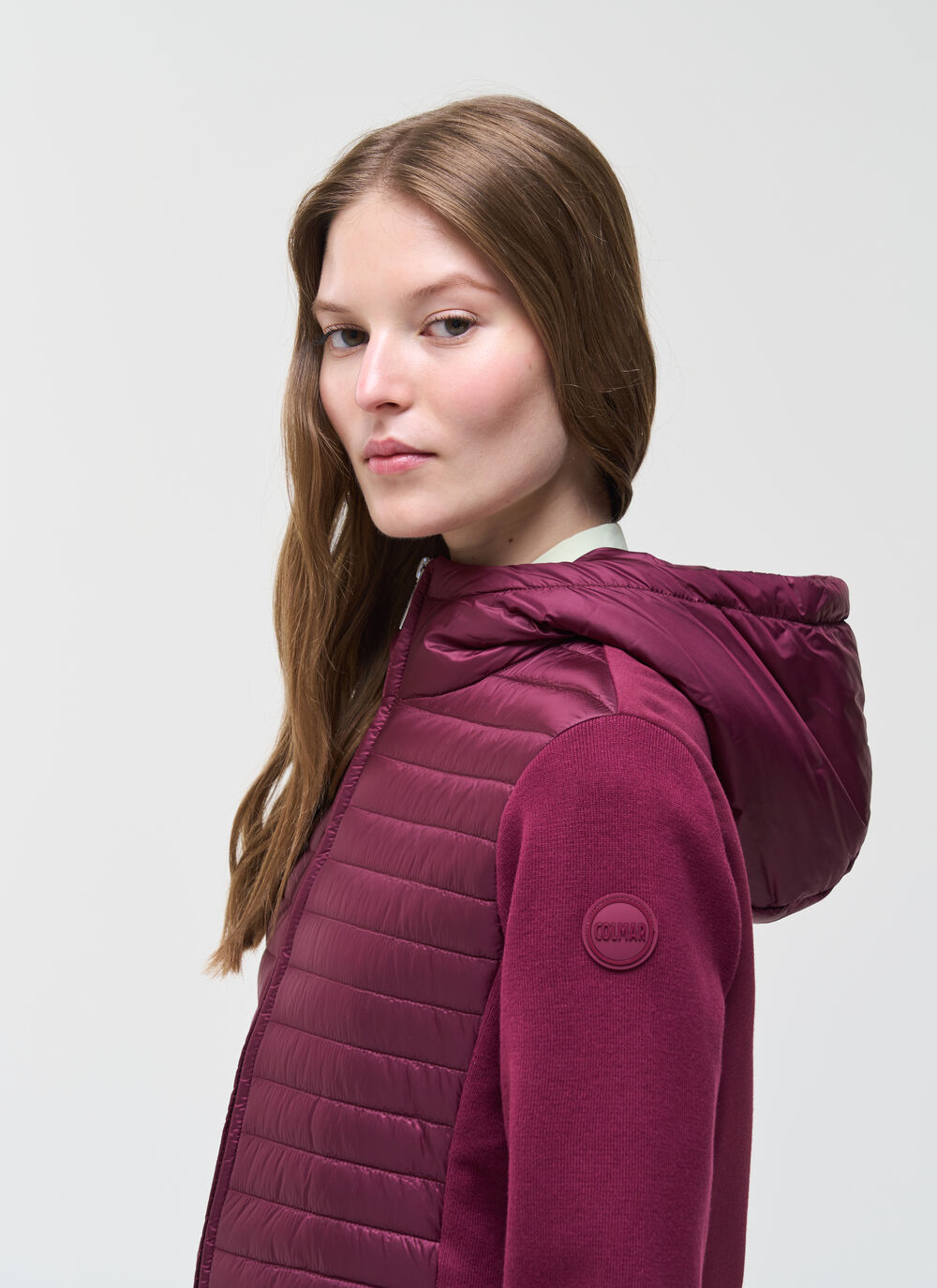 Hybrid padded jacket with hood image number 2