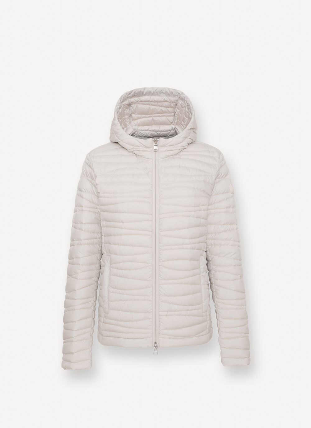 Hooded down jacket with wave quilting image number 4