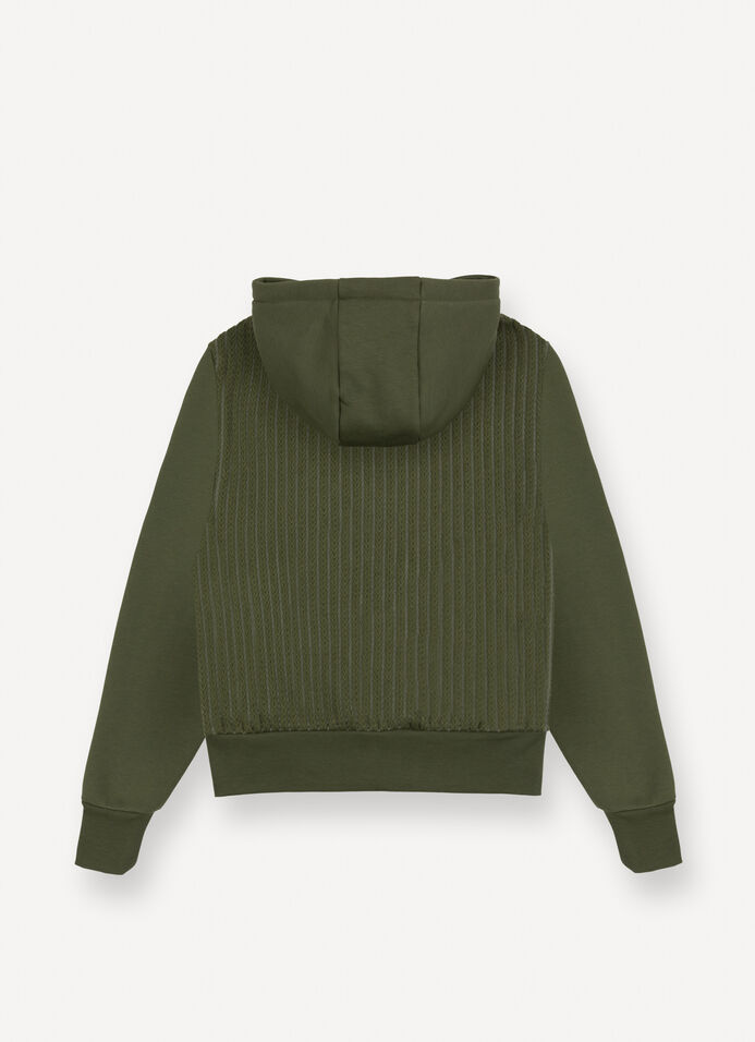 Cable-knit hooded sweatshirt image number 5