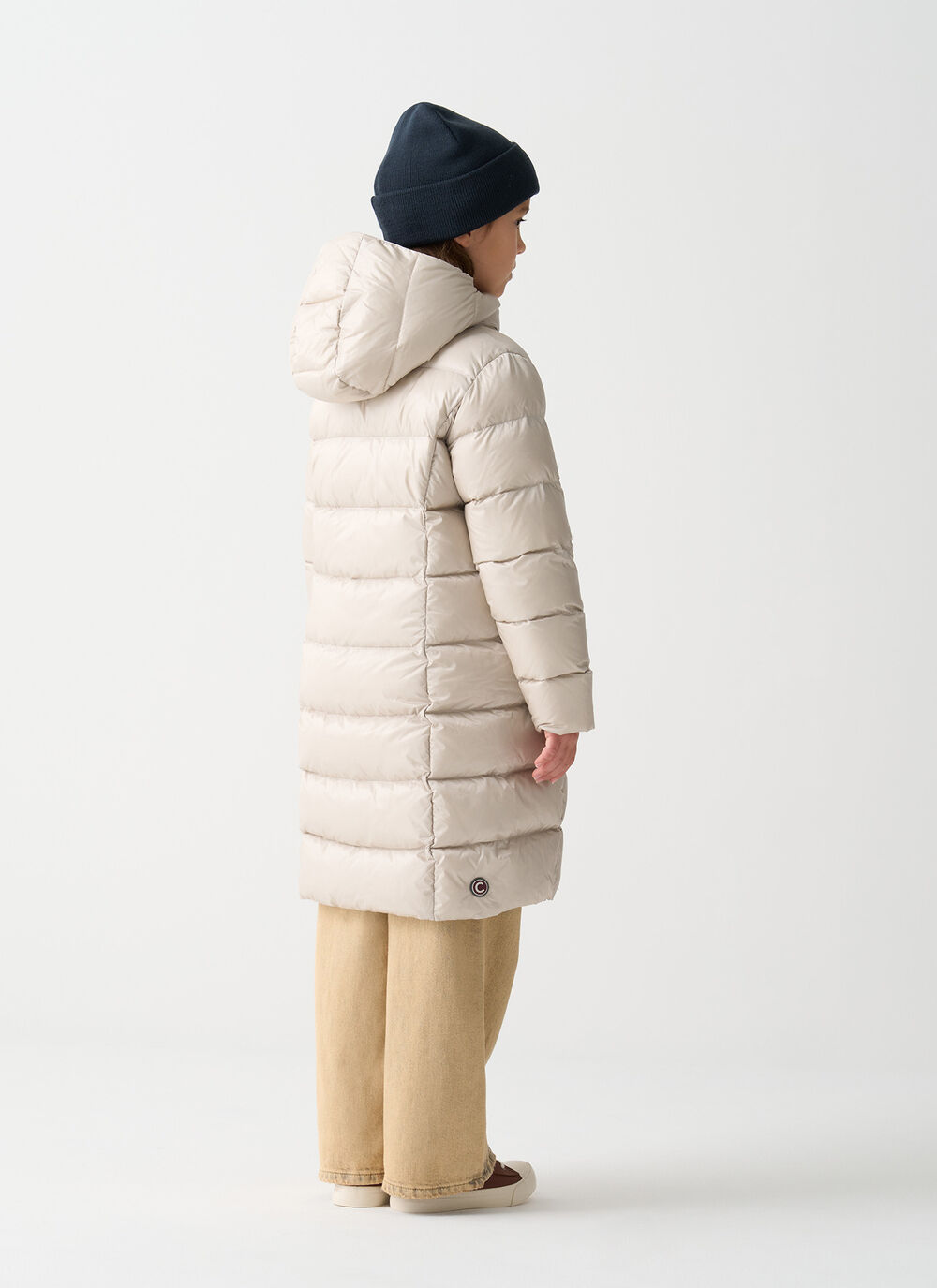 Long down jacket with hood  image number 3