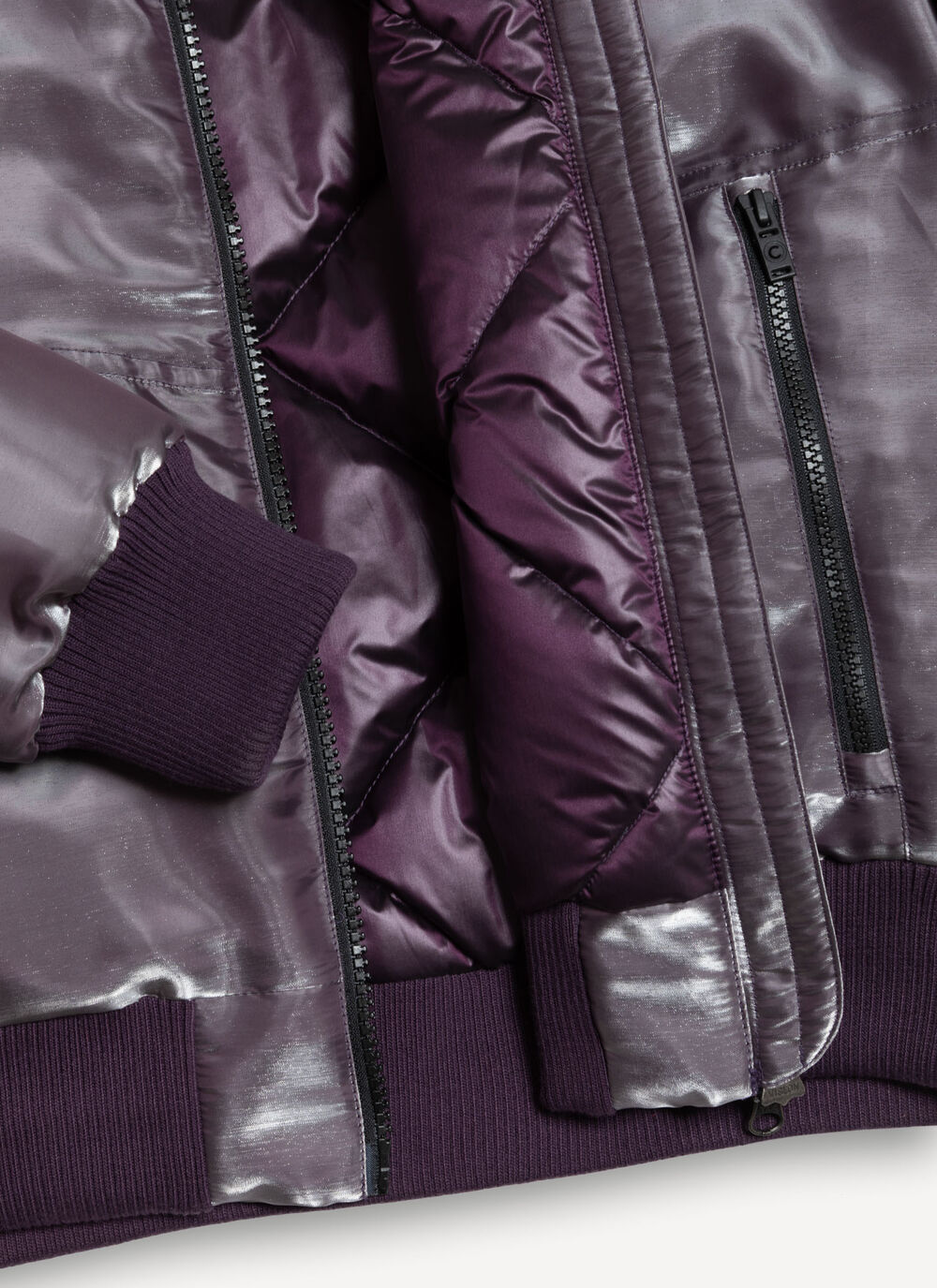 Iridescent satin bomber jacket image number 6