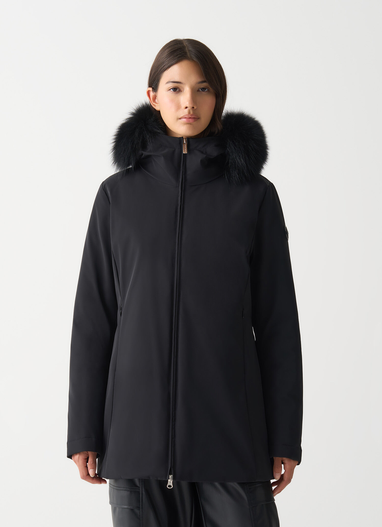 Waterproof down jacket with fur - BLACK | Colmar