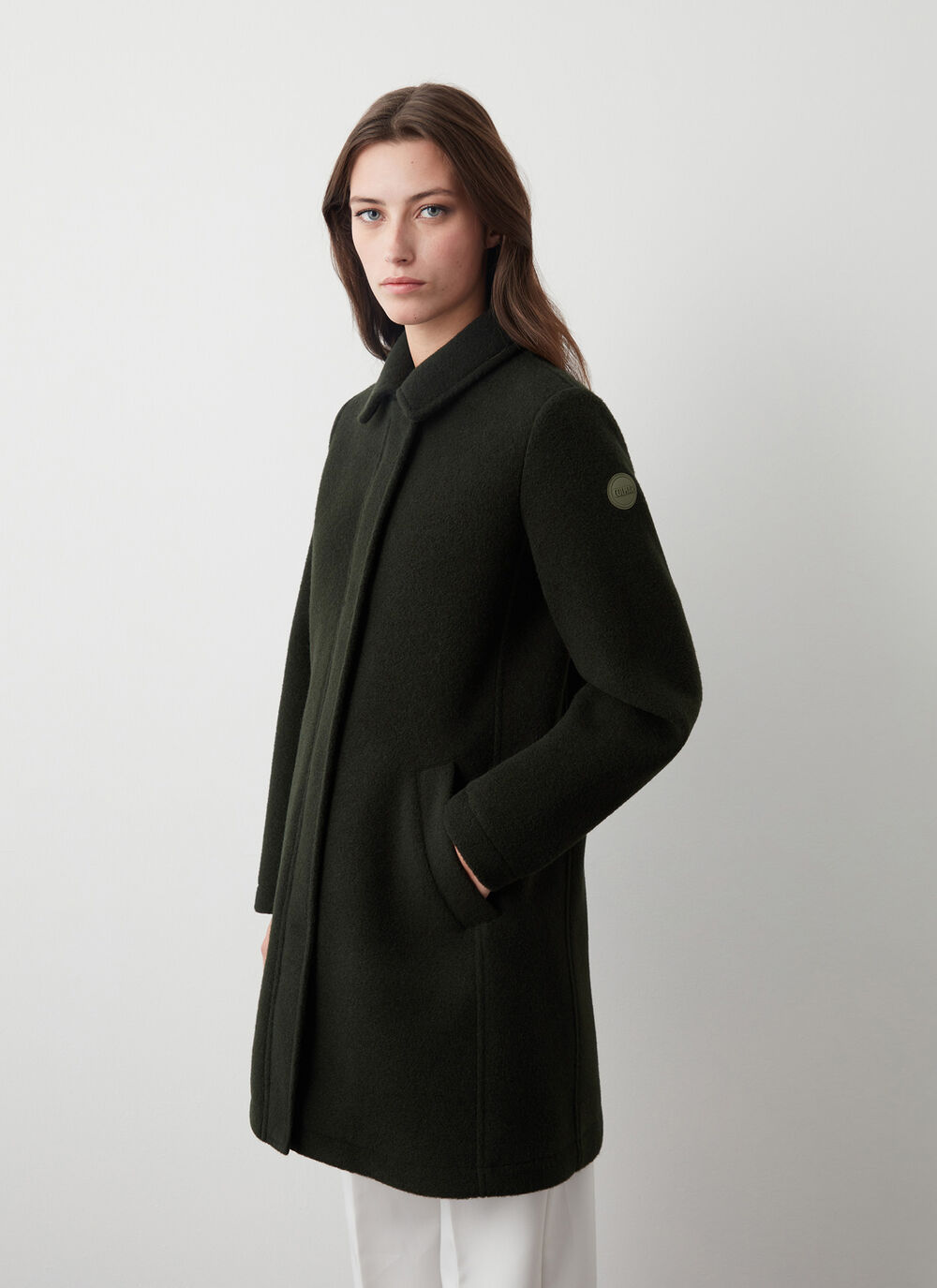 Wool baize coat with zip image number 0