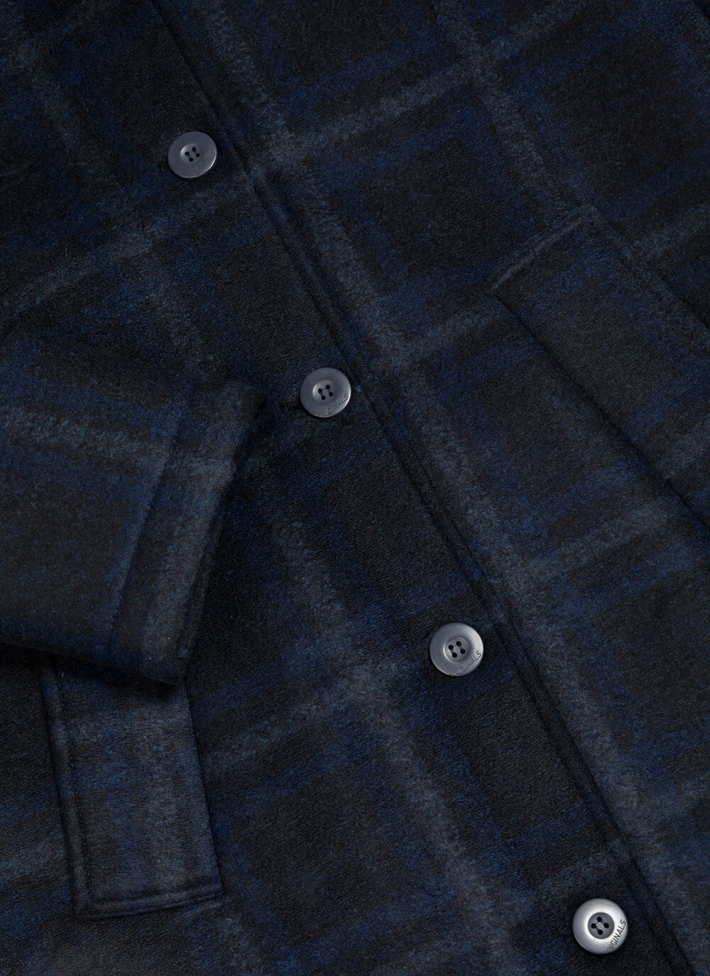 Long check hooded coat image number 6