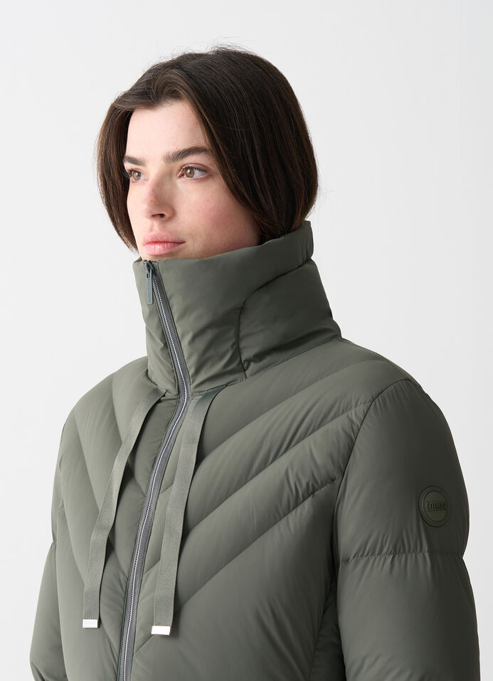 Long stretch down jacket image number 2