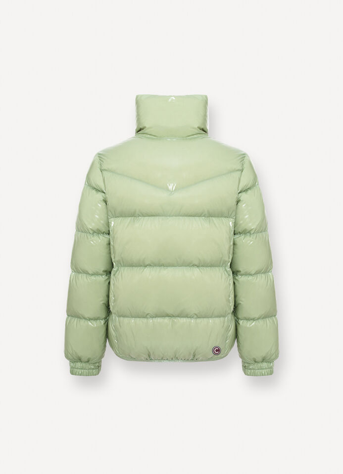 Super-glossy down jacket with padded collar image number 4