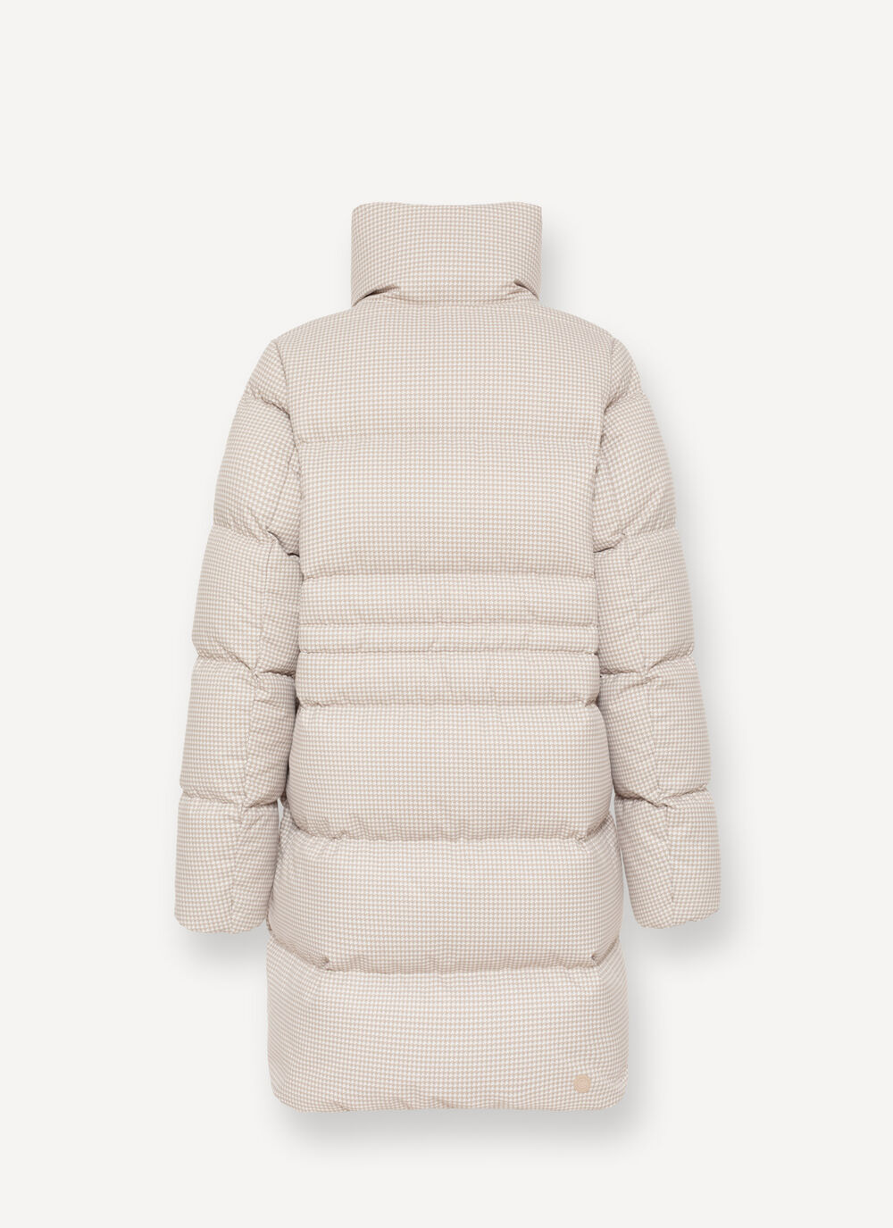 Houndstooth-print down jacket with high collar image number 5