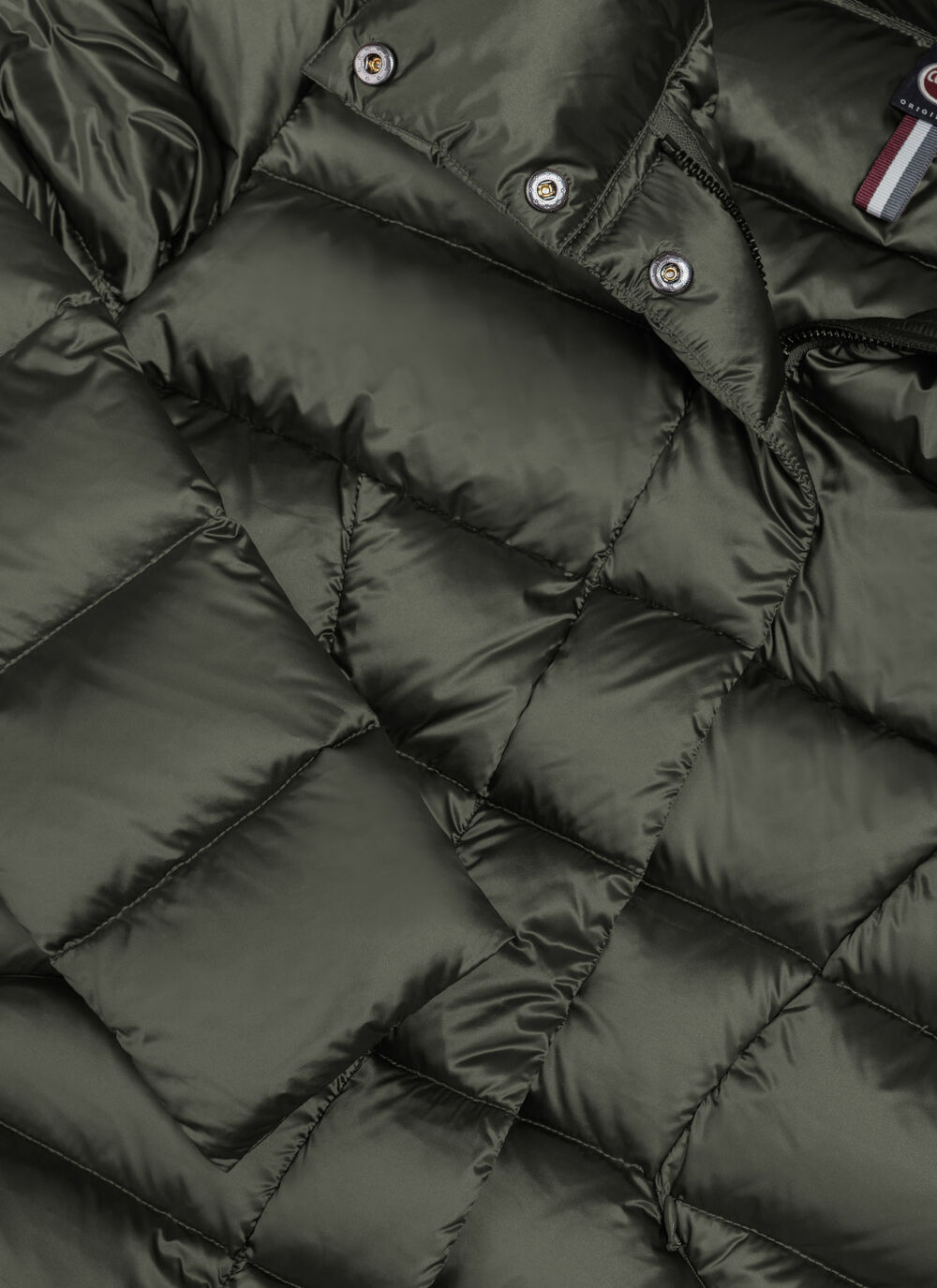 Long fitted down jacket image number 6