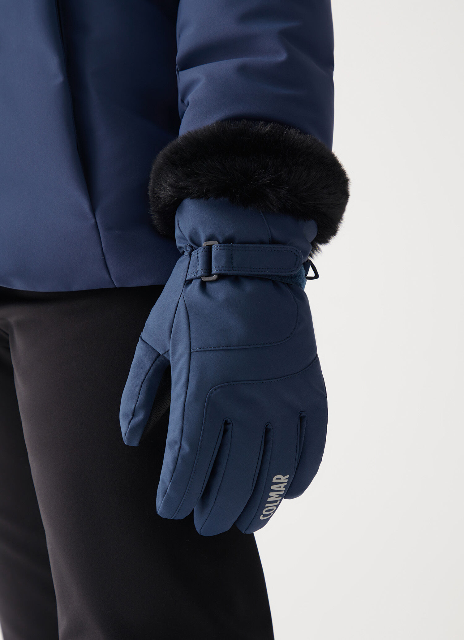 Gants de ski avec bord en fausse fourrure Colmar