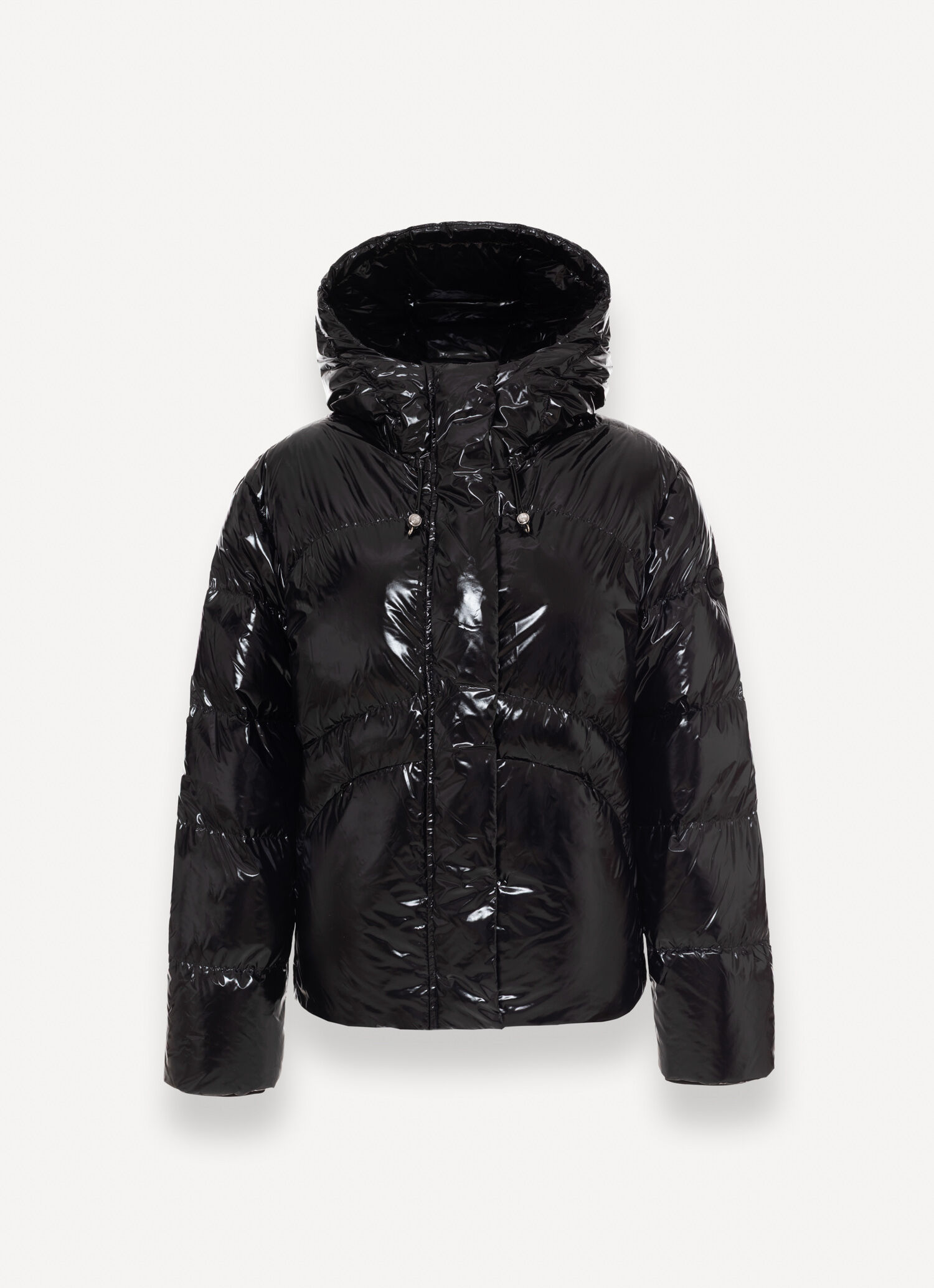 Glossy hooded down jacket - BLACK | Colmar