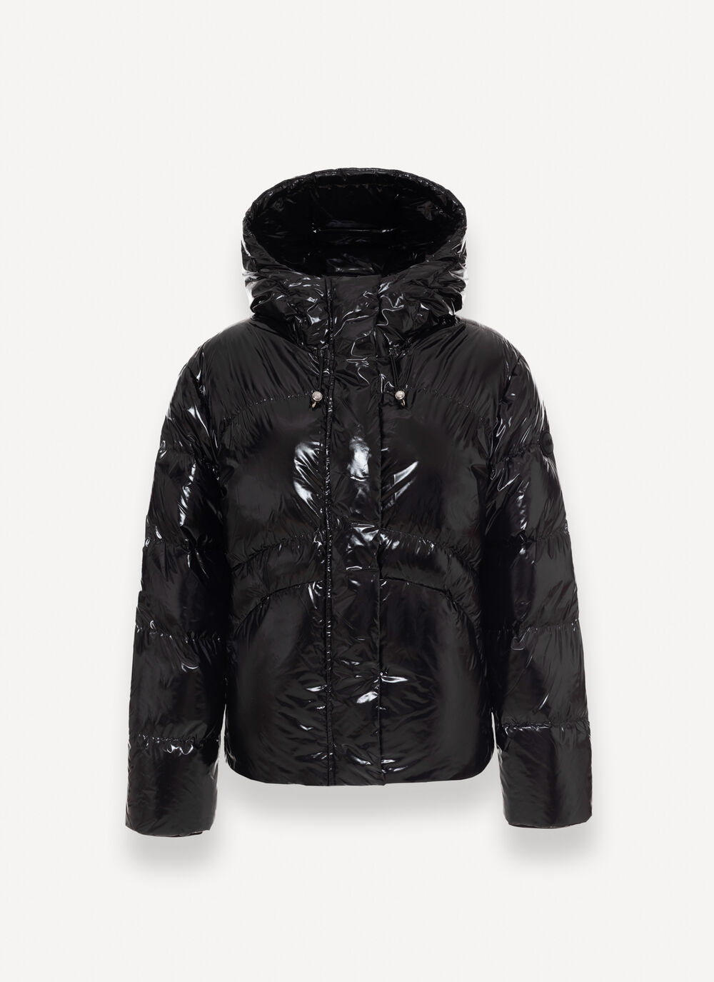 Glossy hooded down jacket image number 4