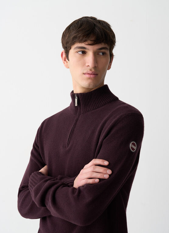 Pullover mit Logo und Halbreißverschluss