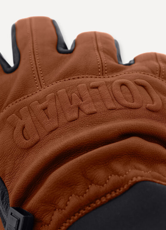 Leather ski gloves