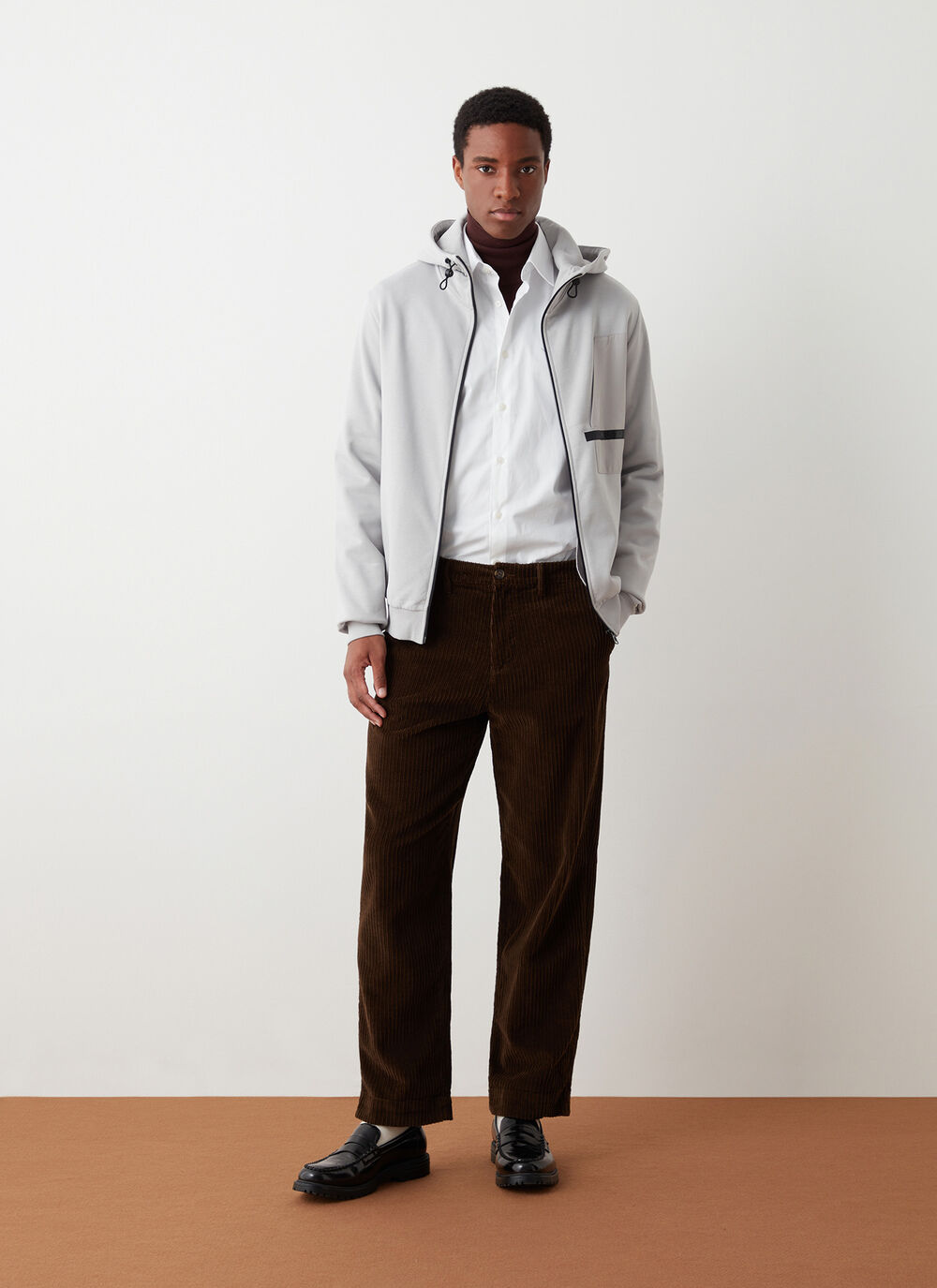 Full-zip sweatshirt with nylon details image number 1