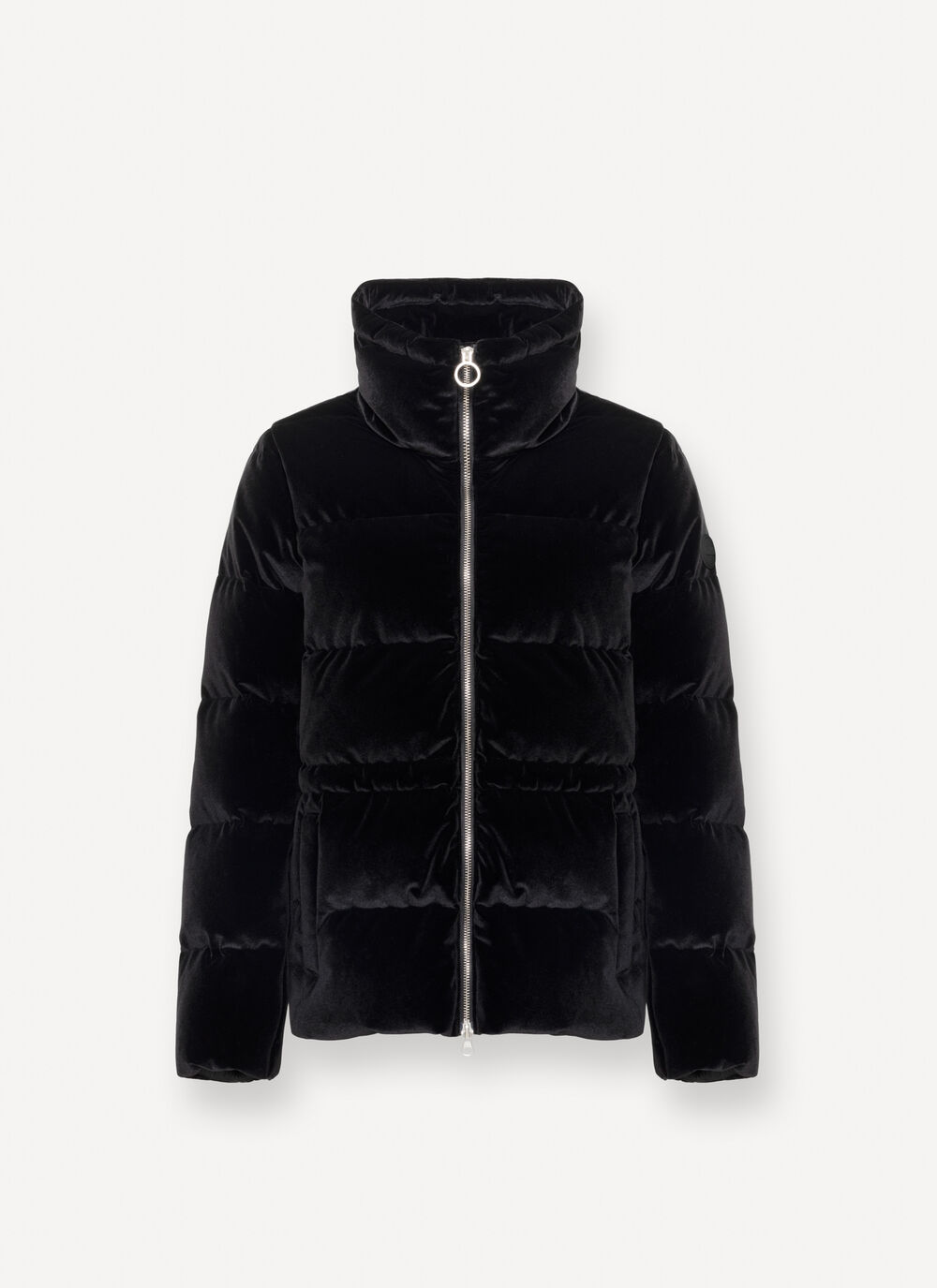 Stretch velvet down jacket image number 4