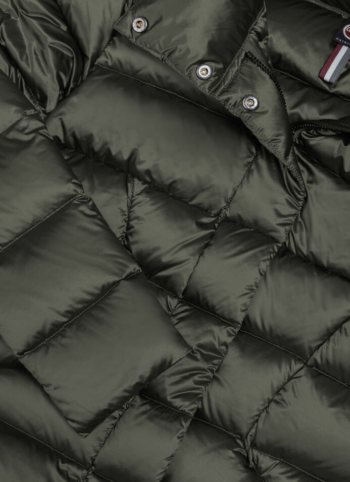 Long fitted down jacket image number 6