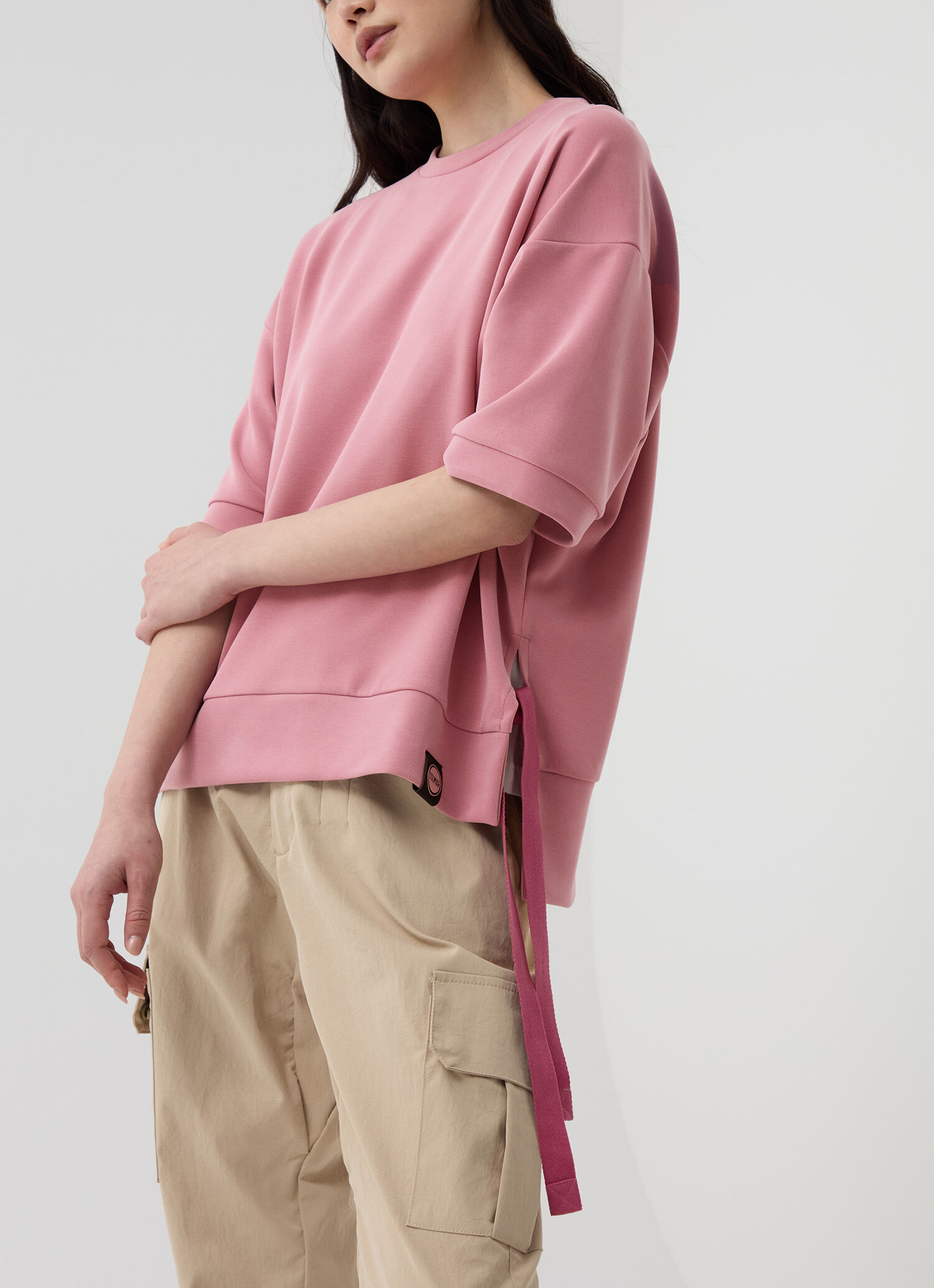 【GROVE】 GRVB_FLOWER ANORAK JUMPER / 追跡付 Short-sleeved sweatshirt with drawstring - BAROQUE PINK | Colmar