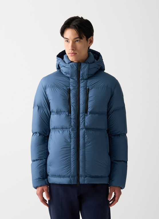 Puffy down jacket with hood